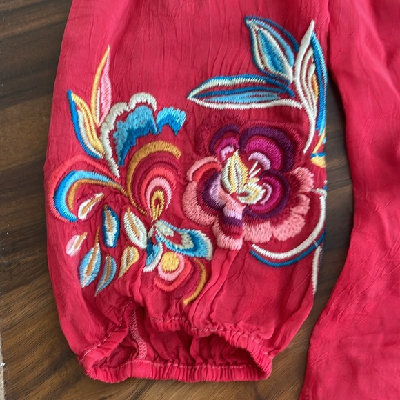 New Johnny Was Zadonia Floral Tassel Tie Blouse - Picture 16 of 16